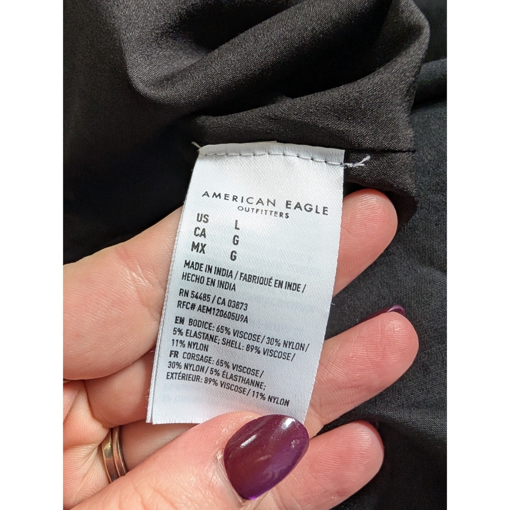 American Eagle Outfitters Black Stretchy Tank Sleeveless Lined Midi Dress Large - Picture 6 of 10
